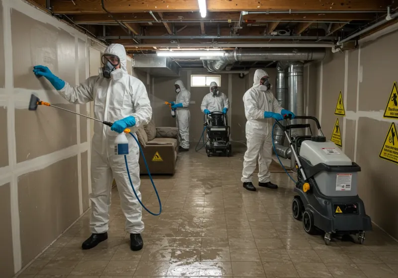 Basement Moisture Removal and Structural Drying process in Highland, UT